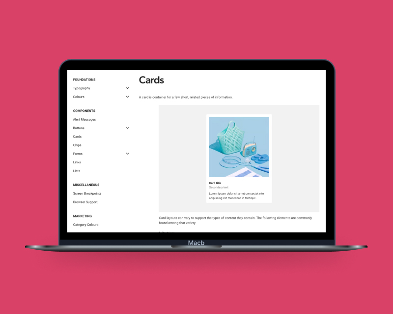 Style guide for TheMarket eCommerce web design