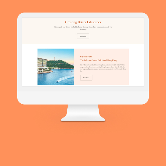 Lifescape desktop website design of homepage