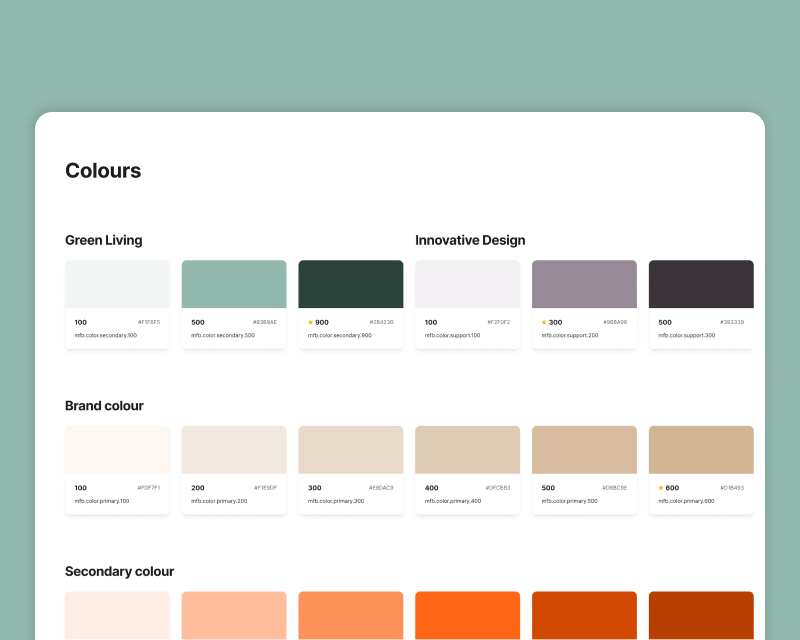 Style guide color palette for the Lifescape web design