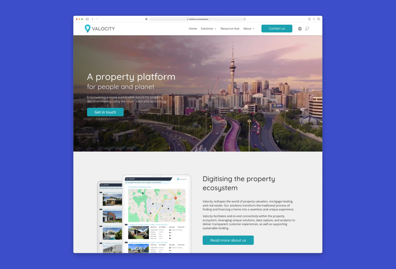 Valocity global marketing site homepage portfolio